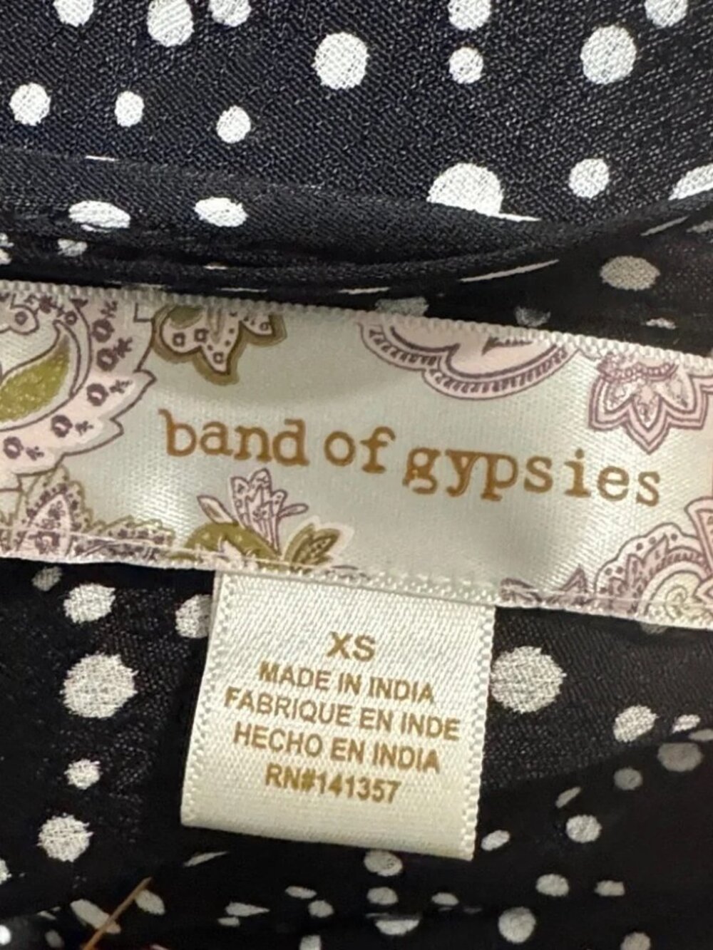 Band of Gypsies Amsterdam Polka Dot Tie-Detail Jumpsuit XS - Picture 6 of 8